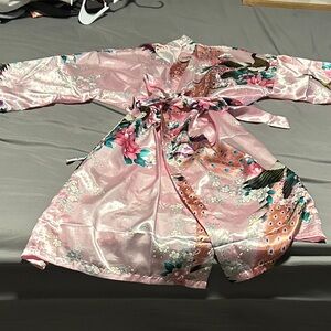 Pink Floral Kimono Robe